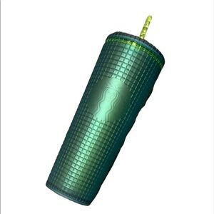 Starbucks 2022 winter green gridded soft touch studded venti tumbler